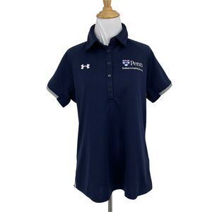 Under Armour Rival Polo Shirt Size M Navy Blue University Penn Residential Logo